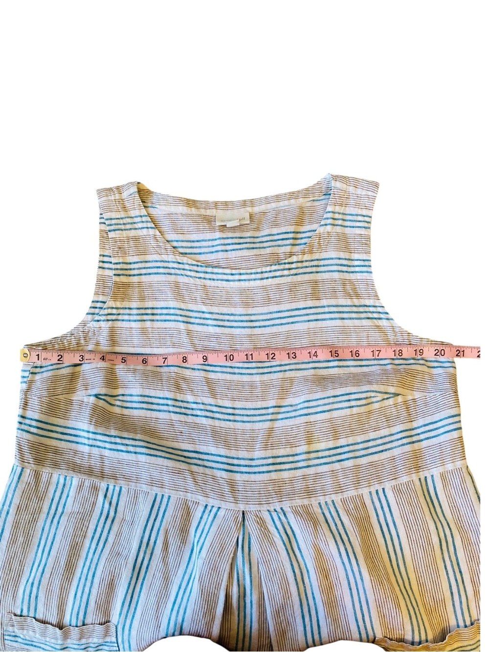 J. Jill Love Linen Shift Dress Large Striped Sleeveless Pockets A-Line Summer - Picture 6 of 9